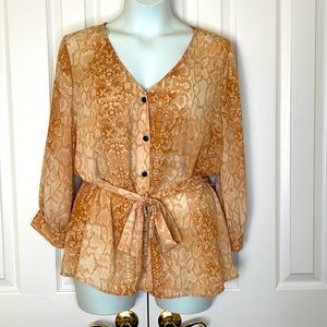 NWT Worthington Snake print blouse sz XL